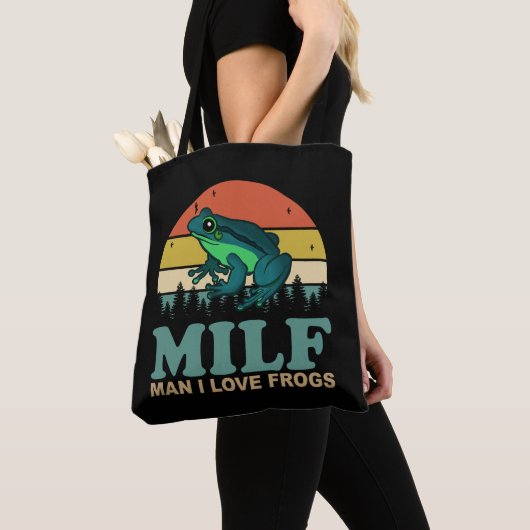 MILF Mann I Liebe Frösche Funny Amphibien Frosch L Tasche (Von Nahem)