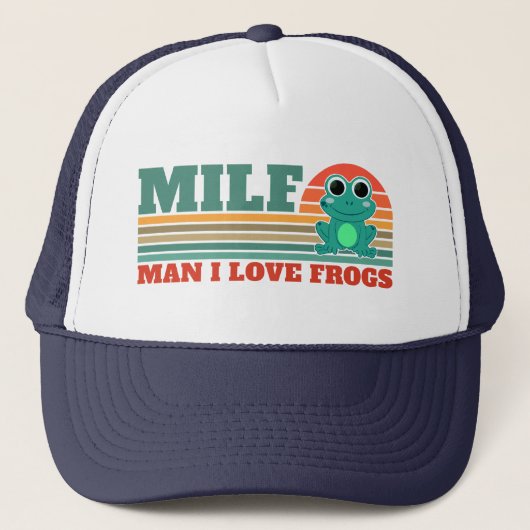MILF Mann I Liebe Frösche Funny Frog Amphibienlieb Truckerkappe (Vorderseite)