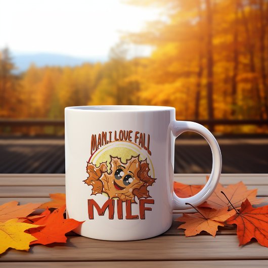 Milf, Mann I Liebe Herbst, Herbst über Orange gemü Kaffeetasse