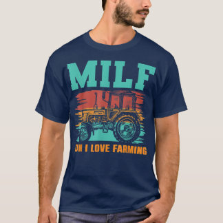 MILF Mann I Liebe Landwirtschaft Vintager LKW-Betr T-Shirt