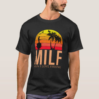 Milf Mann Ich liebe Angeln Lustiger Vintage-Angler T-Shirt