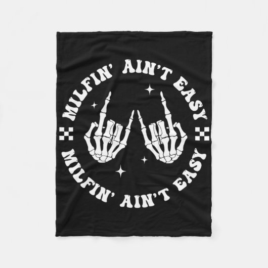 Milfin Aint Easy Funny Milf Groovy Mama Fleecedecke (Vorderseite)