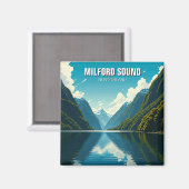 Milford Sound Neuseeland Magnet (Vorderseite/Rückseite)