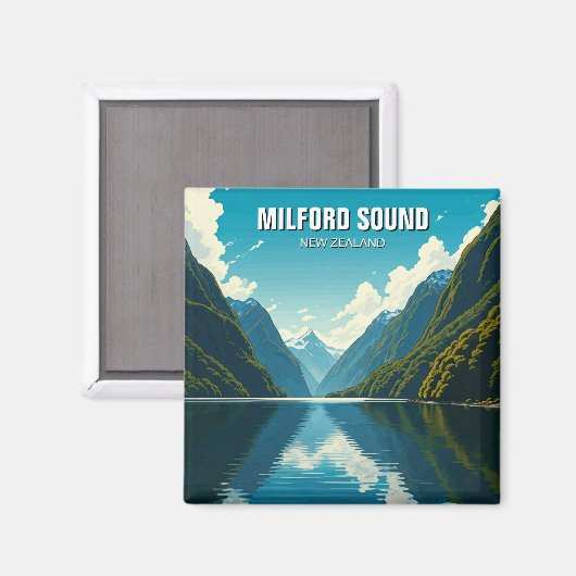 Milford Sound Neuseeland Magnet (Vorderseite/Rückseite)