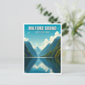 Milford Sound Neuseeland Postkarte (Stehend Vorderseite)