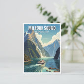 Milford Sound Neuseeland Postkarte (Stehend Vorderseite)