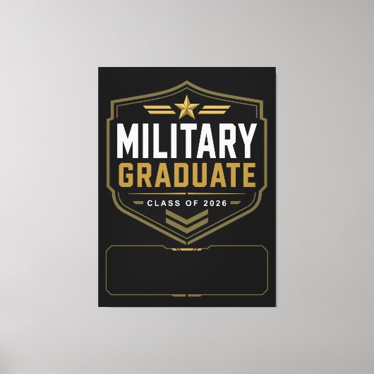 Militär Absolvent 2026 Individueller Name Leinwand (Vorderseite)