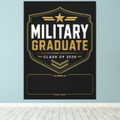 Militär Absolvent 2026 Individueller Name Leinwand (Insitu (Holzboden))