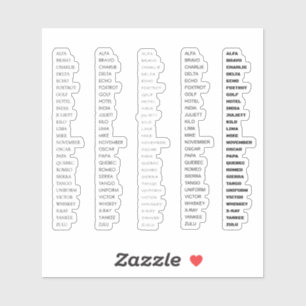 Militär Alphabet Aufkleber