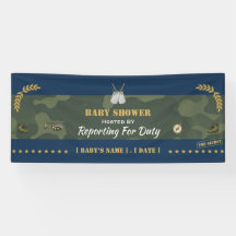 Militär-Baby-Shower- Banner — Meldung zur Pflicht