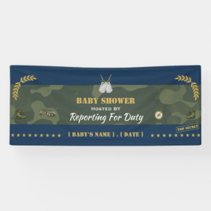 Militär-Baby-Shower- Banner — Meldung zur Pflicht