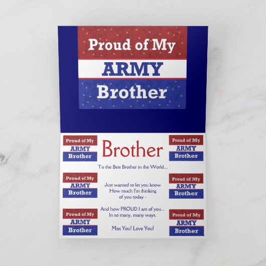 Militär - BROTHER in Army - Denken Sie an Sie Karte (Innenseite)