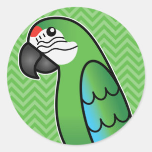 Militär Cartoon Ara Papagei Vogel Runder Aufkleber