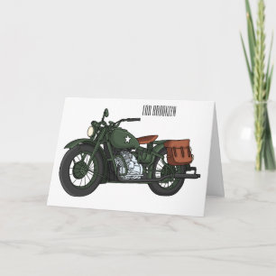 Militär-Cruiser-Motorrad-Cartoon-Illustration Karte
