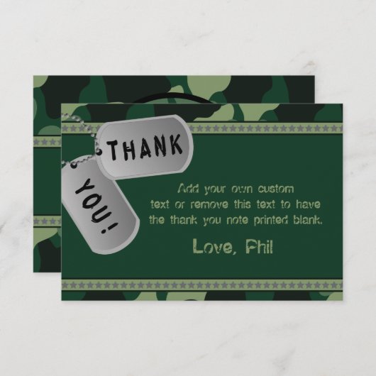 Militär dankt Ihnen Karten (Vorne/Hinten)