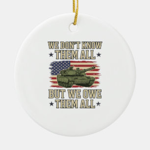 Militär-Erinnerungspanzer Patriotisches-Shirt-Desi Keramik Ornament