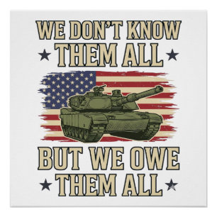 Militär-Erinnerungspanzer Patriotisches Shirt-Desi Poster
