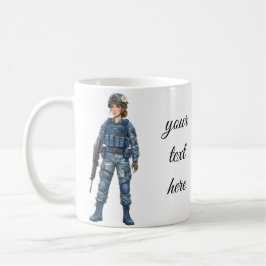 militar girl quote editable kaffeetasse