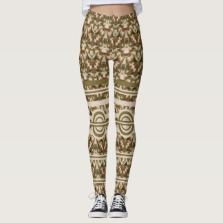 Militär Green Brown Beige Leggings