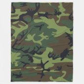 Militär Green Camouflage Muster Fleece Blanket (Vorderseite)