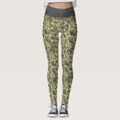 Militär-Grün-Tarnung weiß & grau Streifen Leggings (Vorderseite)
