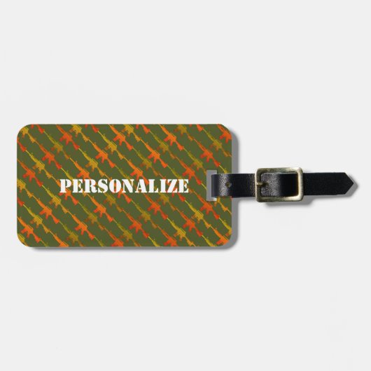 Militär Gun Camouflage GI Rifle Army Green Bright Gepäckanhänger (Vorderseite horizontal)