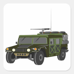 Militär-Humvee-Geländefahrzeug für taktische Einsä Quadratischer Aufkleber