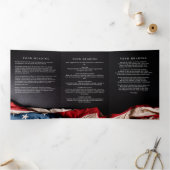 Militär in der Liebe zur Erinnerung Moderne 5-Foto Dreifach-gefaltete Programmkarte (Innenseite)