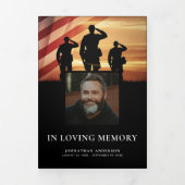 Militär in der Liebe zur Erinnerung Moderne 5-Foto Dreifach-gefaltete Programmkarte (Cover)