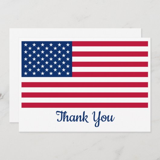 Militär Patriotic Personalisiert USA Flag  Dankeskarte (Vorne/Hinten)