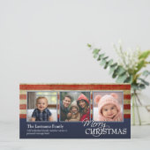 Militär/Patriotische Weihnachtsfotokarte Feiertagskarte (Stehend Vorderseite)