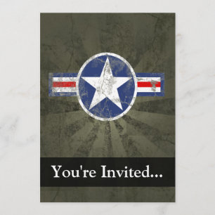 Militär-patriotischer Vintage-Star Einladung