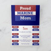 Militär - Proud Marine Mama - Denken Sie an Sie Karte (Innenseite)