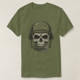 Militär-Schädel mit Granate T-Shirt