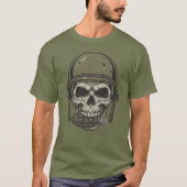 Militär-Schädel mit Granate T-Shirt (Vorderseite)