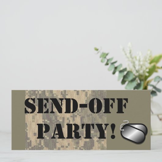 Militär sendet weg von der personalisierten einladung (Stehend Vorderseite)