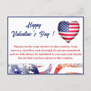 Militär Soldat Armee Valentinstag Feiertagspostkarte