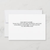 Militär Soldat Patriotic Heart USA Flag Dankeskarte (Rückseite)