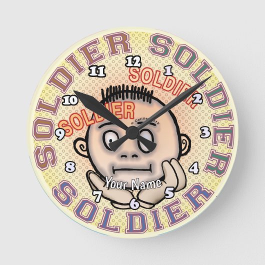 Militär Soldat Runde Wanduhr (Vorderseite)