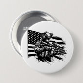 Militär Soldier Amerikanischer Flaggenstaat Patrio Button (Vorne & Hinten)
