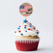 Militär stimuliert US-Flagge KRAFT weg Party Pick Runder Aufkleber