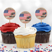 Militär stimuliert US-Flagge KRAFT weg Party Pick Runder Aufkleber