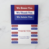 Militär - Unterstützung unserer Truppen - Wir begr Dankeskarte (Innenseite)