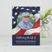 Militär - US-Flagge - Feier zum Leben - Beerdigung Programm (Stehend Vorderseite)