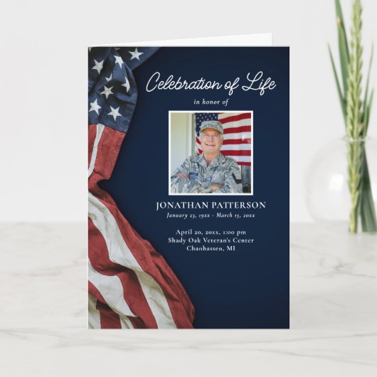 Militär, USA-Flagge, Lebensfeier, Beerdigung Programm (Vorderseite)