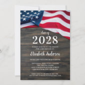 Militär USA USA Flag Patriotischer Abschluss in Einladung (Vorderseite)