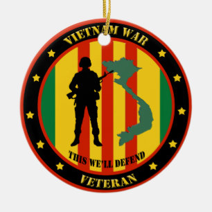 Militär Vietnamkriegsveteran individuelles Ornamen Keramikornament