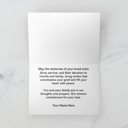 Militärarmee-Beileids-Karte Karte (Innenseite)