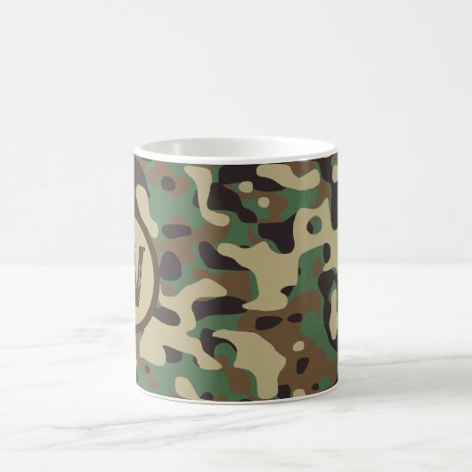 Militärarmee Camouflage Mit Monogramm Kaffeetasse (Mittel)