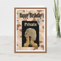 Militärarmee-private Geburtstags-Karte